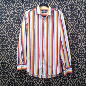 Mens Envy Couture Dress Shirt Striped Size Large